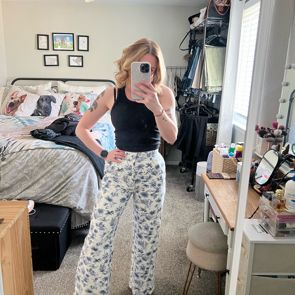 Linen Blend Tailored Wide Leg Pant - Picture 2 of 6